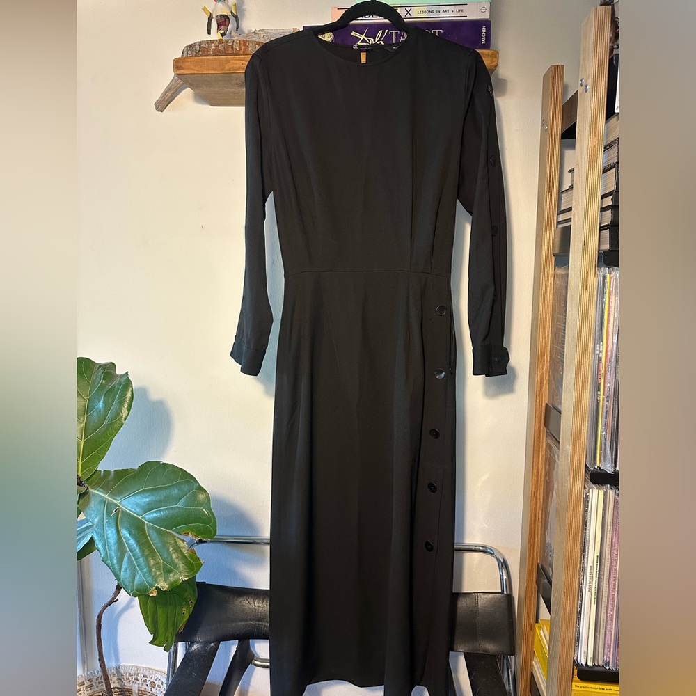 Massimo Dutti Black Long Sleeve Dress